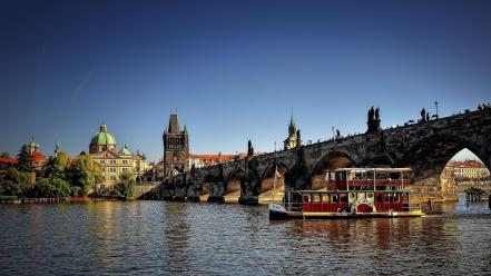 Prague czech republic historic rivers charles bridge wallpaper