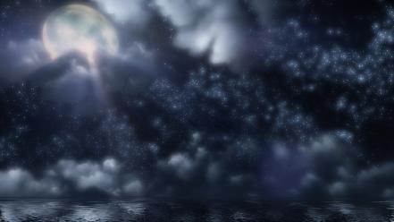 Water ocean stars moon bioshock infinite skies wallpaper