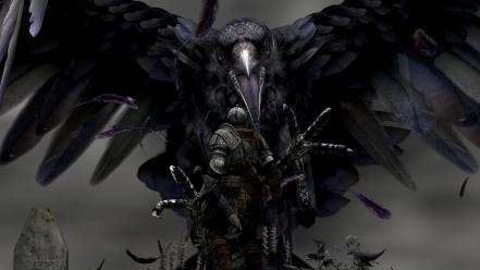Dark giant fantasy art grab digital souls raven wallpaper