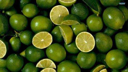 Green fruits limes lemons wallpaper