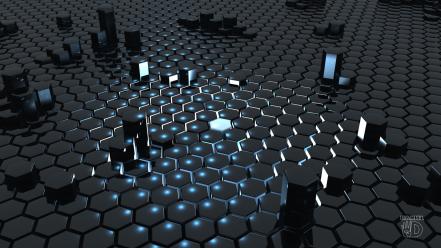 Light hexagons digital art 3d wallpaper