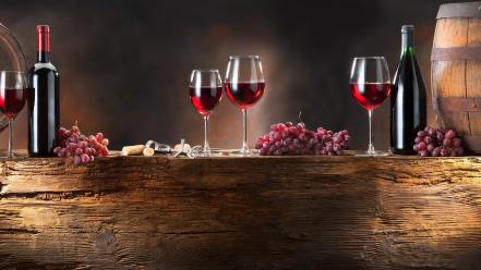Red glasses grapes wine wallpaper