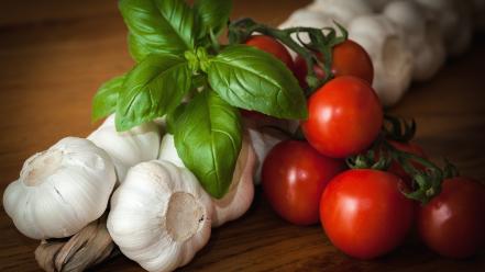 Vegetables food garlic tomatoes wallpaper