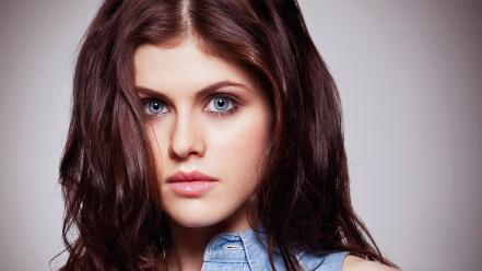 White collar gray eyes faces alexandra daddario wallpaper