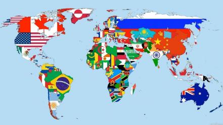 World flags maps wallpaper