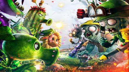 Zombies warfare garden plants vs vs. zombies: wallpaper