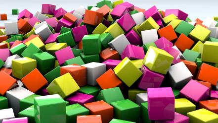 Abstract multicolor cubes wallpaper
