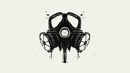 Circles gas masks white background wallpaper