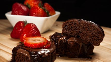 Fruits chocolate food desserts strawberries cakes wallpaper