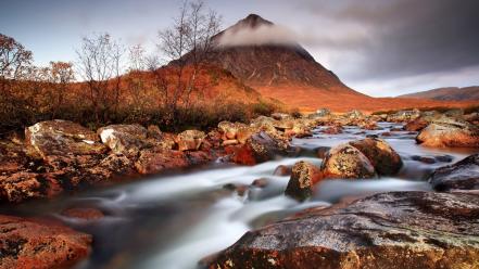 Mountains clouds nature rocks mist streams rivers creek wallpaper