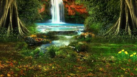 Nature earth waterfalls wallpaper