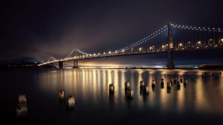 San francisco city lights long exposure reflections wallpaper