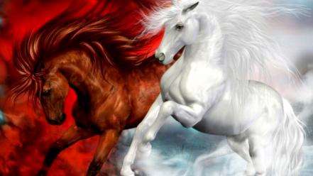 Animals fantasy art horses creatures wallpaper