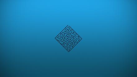 Blue minimalistic labyrinth artwork concept wallpaper