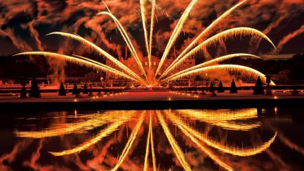 Geographic reflections vaux le vicomte fire work wallpaper