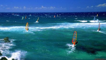 Ocean wind hawaii surfing sea wallpaper