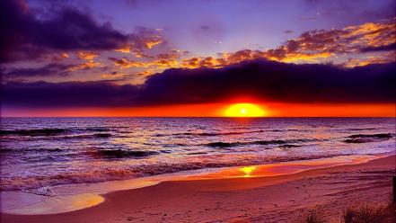 Sunset landscapes sun beach wallpaper