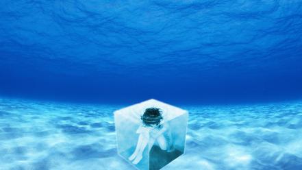 Water ocean underwater cube wallpaper