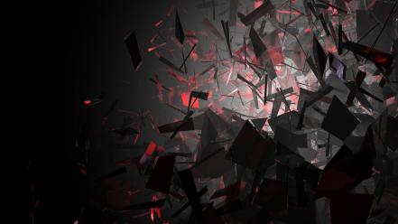 Abstract black and red shapes wallpaper