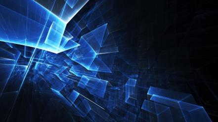 Blue squares abstract wallpaper