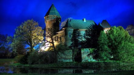 Bran castle castles lakes trees wallpaper