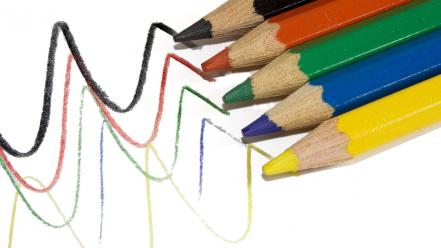 Colored pencils colors lines macro wallpaper