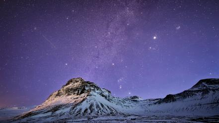 Mountains landscapes stars milky way night sky wallpaper