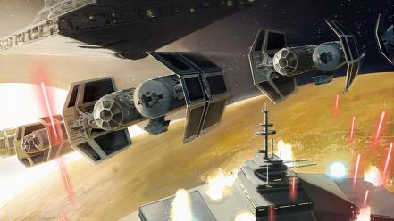 Star wars destroyers tie bomber artwork futuristic wallpaper