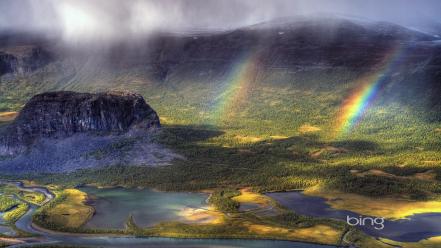 Bing national park sweden landscapes mist wallpaper