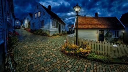Cityscapes norwegian norway town street wallpaper