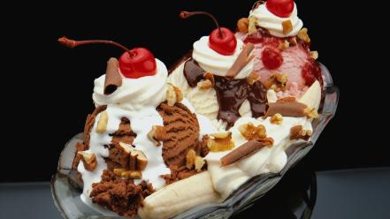 Food ice cream cherries wallpaper