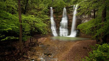 Nature forests usa waterfalls arkansas triple falls wallpaper