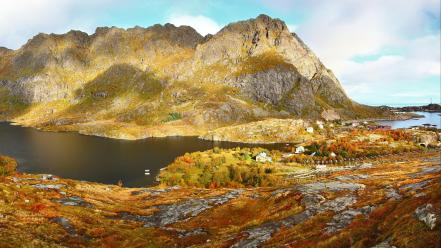 Nature trees autumn norway town moss lakes wallpaper
