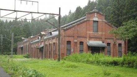 Ruins architecture buildings railway substation wallpaper