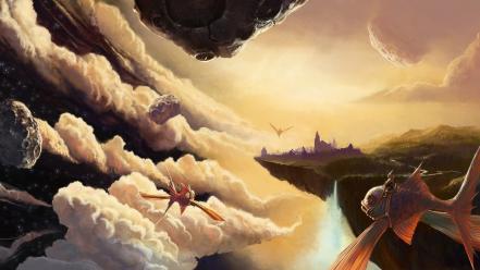 Artistic clouds digital art fantasy wallpaper