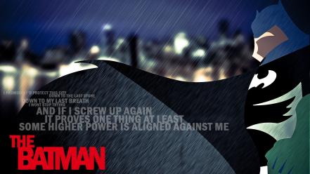Batman rain superheroes typography wallpaper