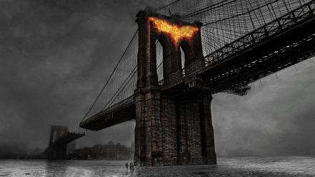 Batman the dark knight rises bridges movies wallpaper