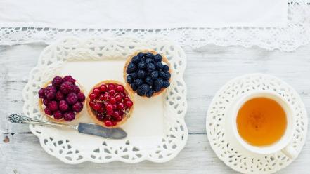 Berries blackberries raspberries tea cup wallpaper