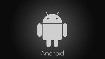 Black minimalistic android logos wallpaper