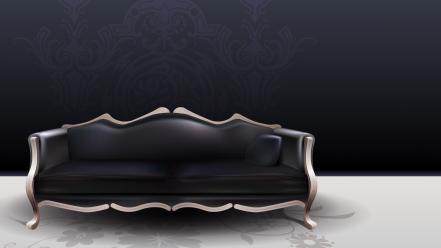 Black vector classical sofa wallpaper
