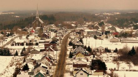 Canada town aerial wallpaper