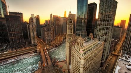 Cityscapes chicago urban hdr photography wallpaper