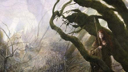 Female warriors spears john howe celtic mythology wallpaper