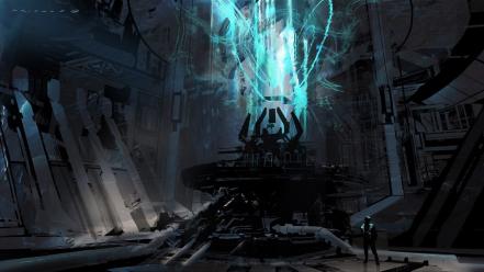 Halo concept art science fiction artwork forerunner wallpaper