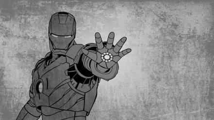 Iron man grunge superheroes grayscale marvel comics wallpaper