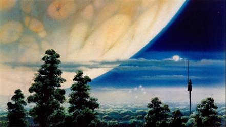 Moon ralph mcquarrie artwork concept art forests wallpaper