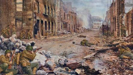 Soldiers military artwork world war 2 wallpaper