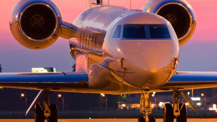 Sunset aircraft aviation gulfstream wallpaper