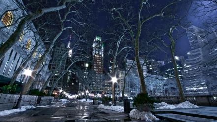 Trees cityscapes new york city wallpaper