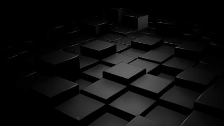 Abstract black blocks cubes digital art wallpaper